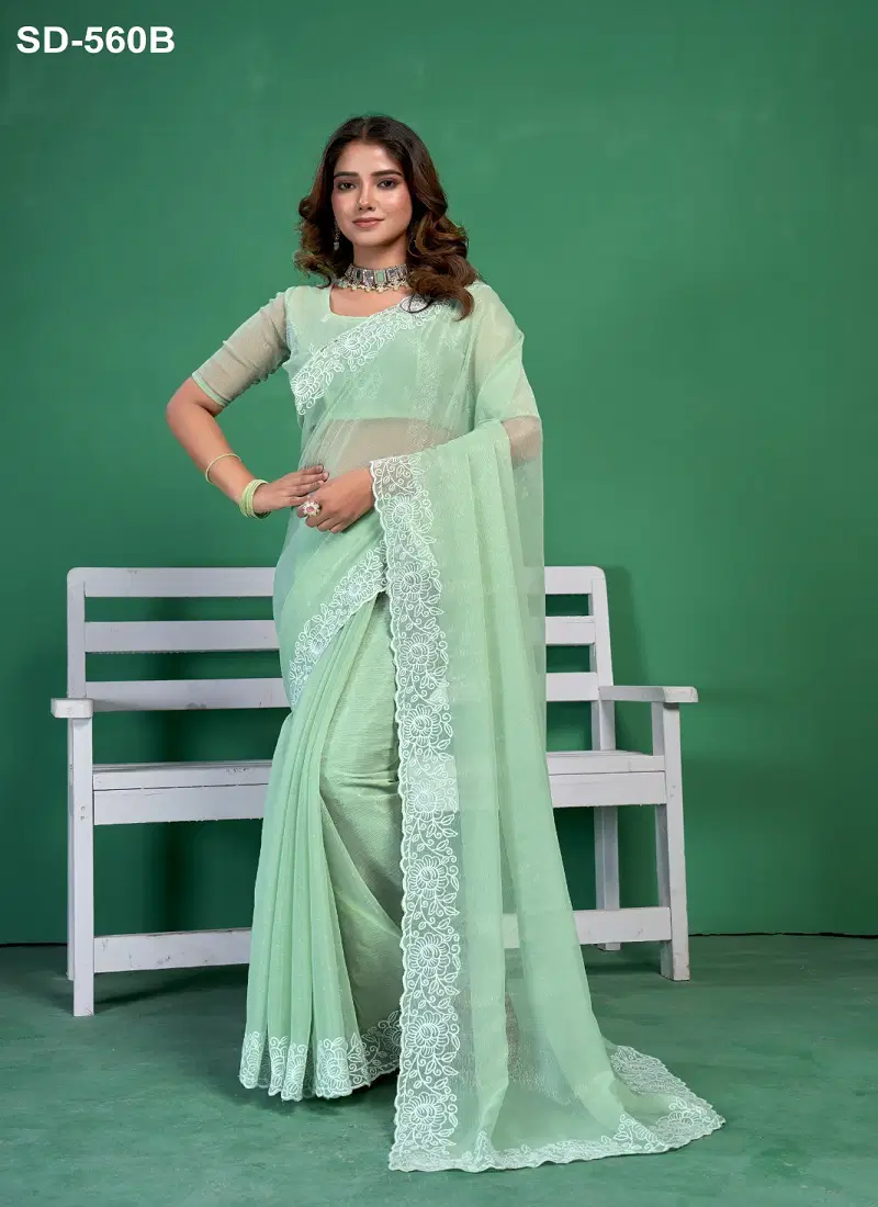 560 A To D By Suma Designer Simmer Saree Wholesale Clothing Distributors In India Catalog