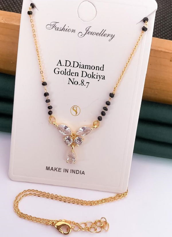 6 AD Golden Diamond Dokiya Mangalsutra Wholesale Shop In Surat
