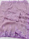 609 Faux Georgette Sequence Work Party Wear Sarees Catalog
