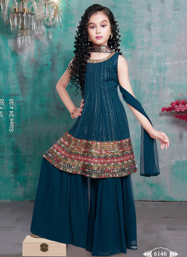 6146 Georgette Festive Wear Classic Salwar Suit Kids Wear Collection