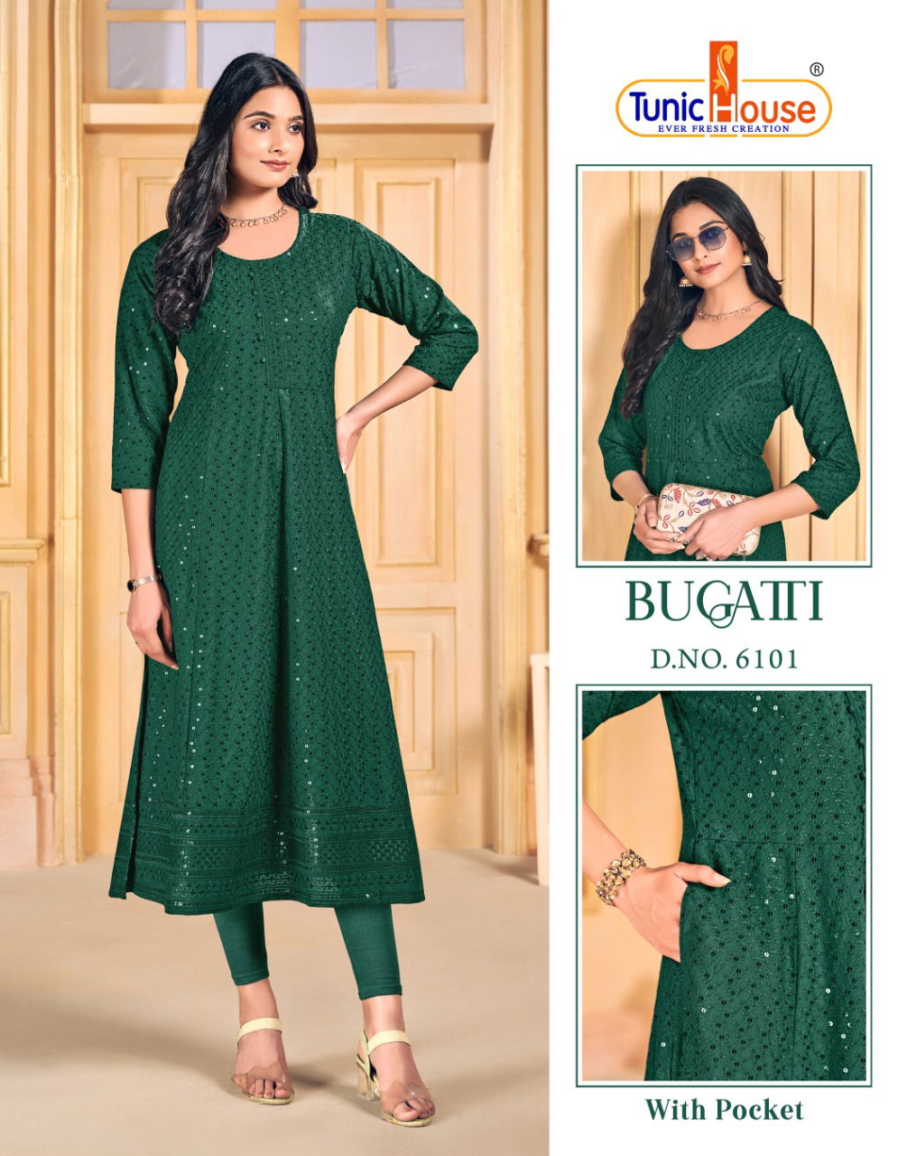 Tunic House Bugatti 1 Lucknowi Designer Kurtis Catalog
