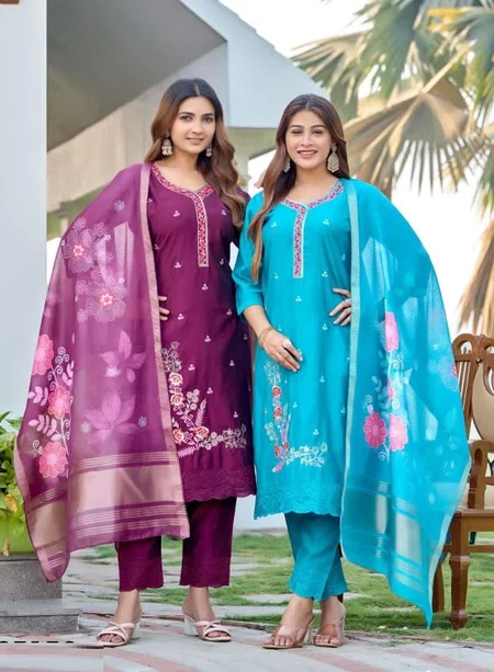 Naisha K 77 Roman Silk Kurti Bottom With Dupatta Wholesale Clothing Suppliers In India