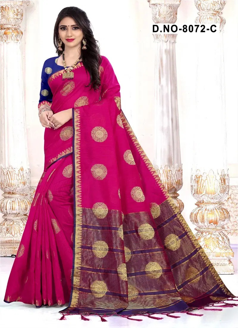 Haytee Aavran 8072 Handloom Designer Cotton Silk Saree Collection