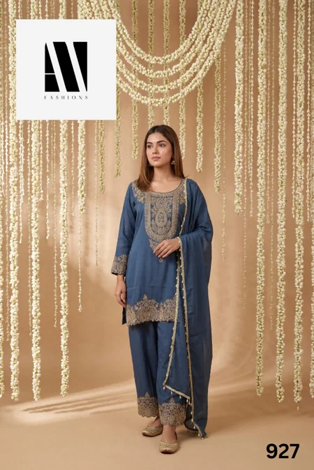 925 Series By AV Simar Tissue Kurti With Bottom Dupatta