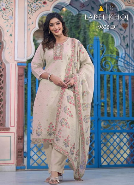 9625 Label Khoj Poster Linen Designer Readymade Suits Catalog
