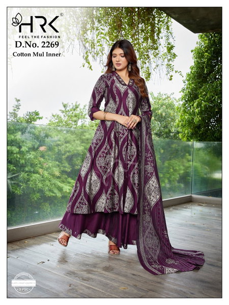 Hrk 2269 Gadhwal Foil Printed Top With Bottom Dupatta Wholesalers In Delhi