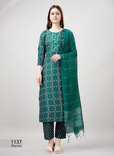 Aaradhna Rayon Printed Embroidery Kurti With Bottom Dupatta Wholesale Online 1137Rama