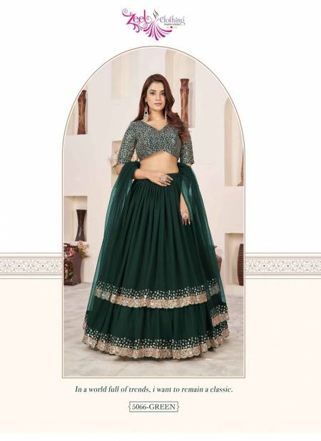Anchal By Zeel Clothing Wedding Georgette Lehenga Choli Wholesale In Delhi 5066-GREEN 