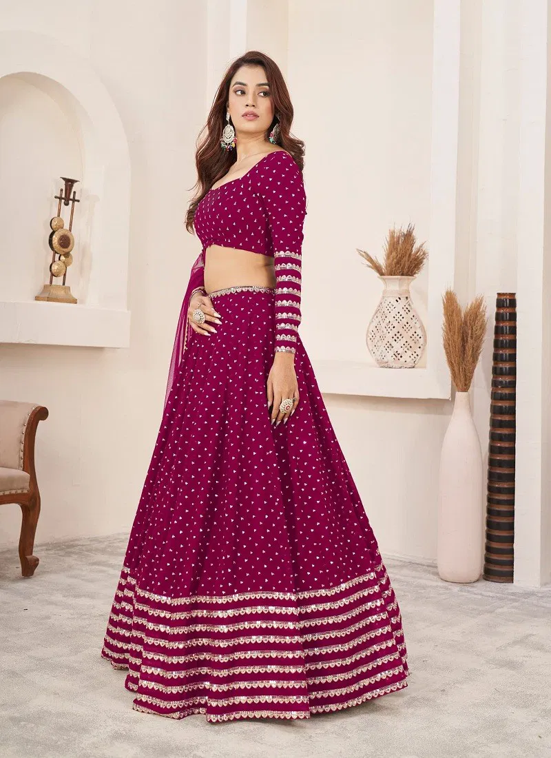 Anchal Vol 3 By Zeel Clothing Wedding Georgette Lehenga Choli Suppliers In India 5074-Pink