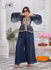 Angel By Jivora Embroidery Party Wear Readymade Crop Top Suit Exporters In India Angel 2901 Blue