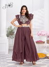 Angel By Jivora Embroidery Party Wear Readymade Crop Top Suit Exporters In India Angel 2905 Wine