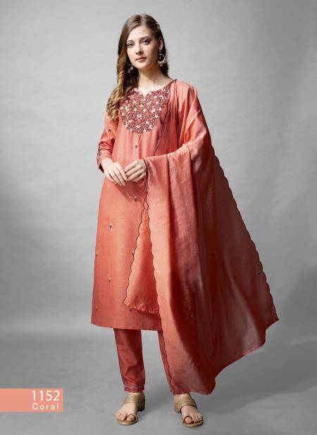 Aradhna 1152 Cotton Blend Embroidery Bulk Kurti With Bottom Dupatta Orders In India 1152 Coral