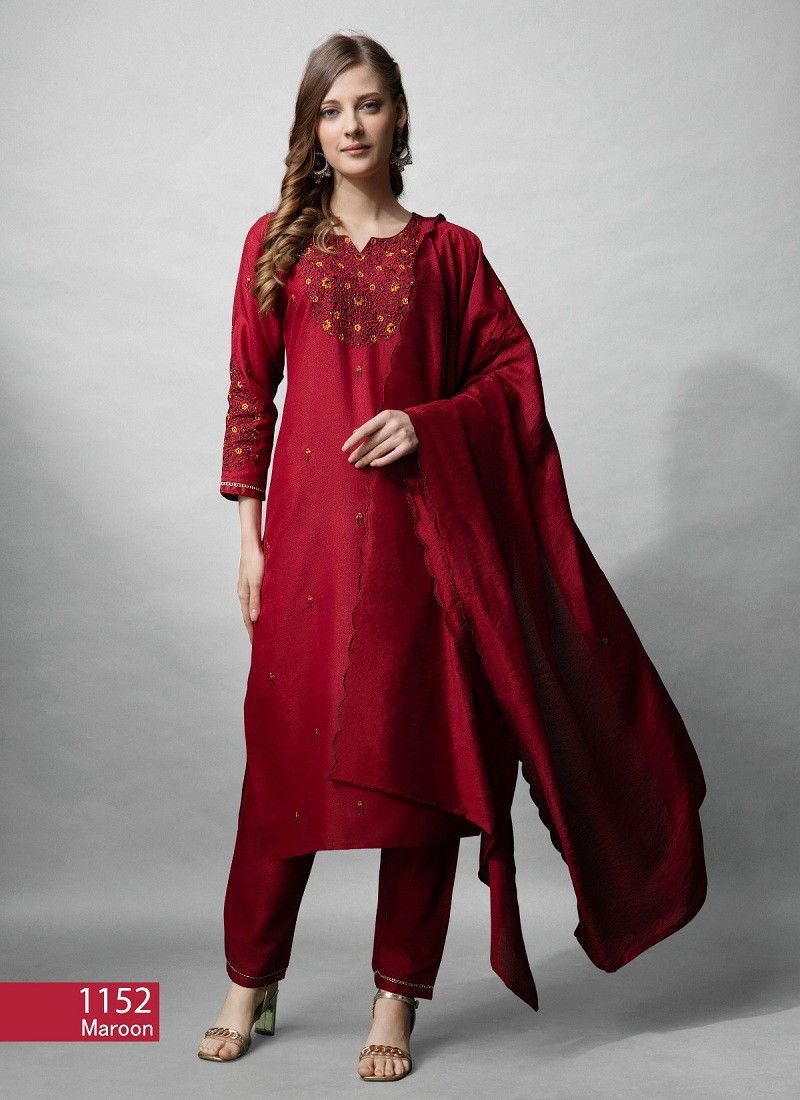 Aradhna 1152 Cotton Blend Embroidery Bulk Kurti With Bottom Dupatta Orders In India 1152 Maroon