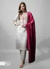 Aradhna 1152 Cotton Blend Embroidery Bulk Kurti With Bottom Dupatta Orders In India 1152 White