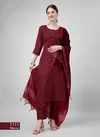 Aradhna Cotton Blend With Embroidery Kurti Bottom With Dupatta Wholesalers In Delhi 1111 Maroon