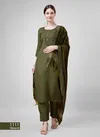 Aradhna Cotton Blend With Embroidery Kurti Bottom With Dupatta Wholesalers In Delhi 1111 Mehendi