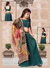 Arya Like Lehenga Choli Festive Wear Wholesale Kids Wear Catalog Teal Blue 5