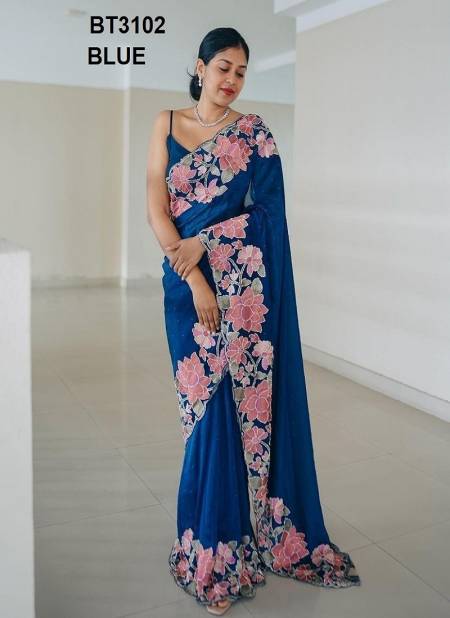 BT3102 Colours By BT Rangoli Silk Designer Party Wear Sarees Wholesale Online BT3102 Blue 