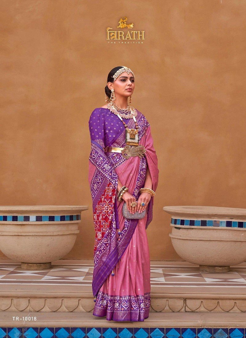 Baby Pink And Purple Colour Pure Patola Vol 1 By Trirath Silk Saree Catalog 10018