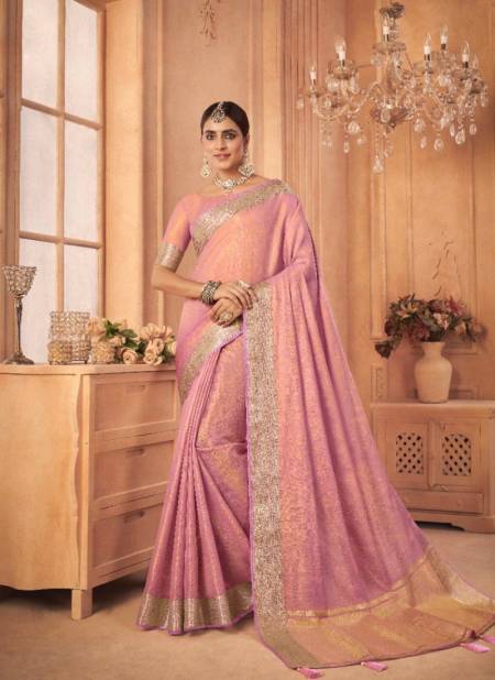 Baby Pink Anushka Vol 2 By Pankh Wedding Saree Catalog 6108