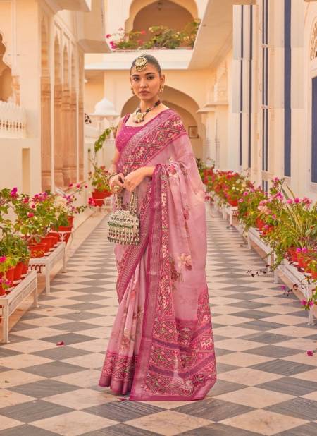 Baby Pink Colour Aagaman By Rewaa 655 To 663 Printed Saree Catalog 660