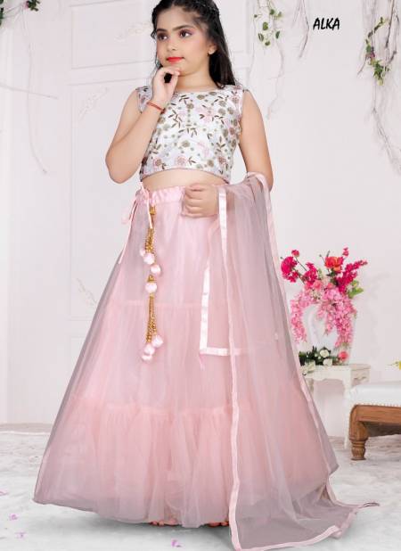 Baby Pink Colour Alka Vol 24 Girls Wear Catalog 205