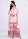 Baby Pink Colour Almora Vol 6 Wedding Wear Wholesale Palazzo Suit Catalog 3025