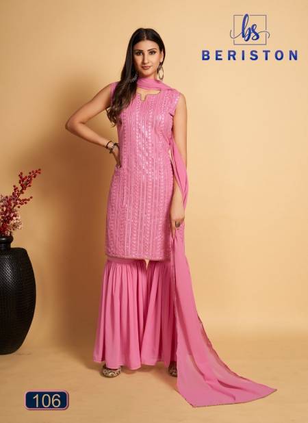 Baby Pink Colour BS Vol 1 Sharara Suit Catalog 106