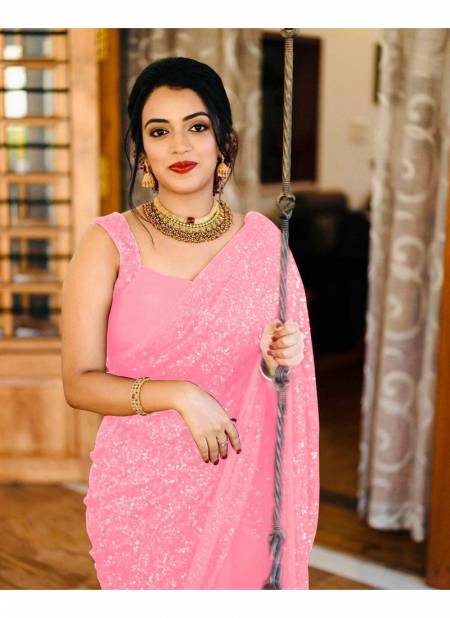 Baby Pink Colour BT 152 A To 152 H Party Wear Saree Catalog 152 D