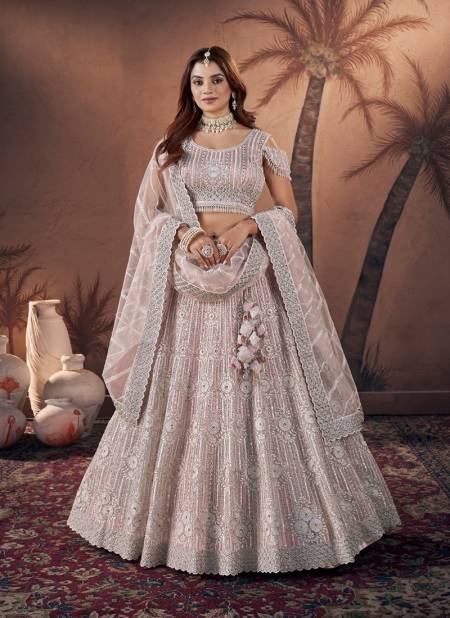 Baby Pink Colour Bridal Couture 2024 By Anantesh Engagement Designer Lehenga Choli Suppliers In India 9003