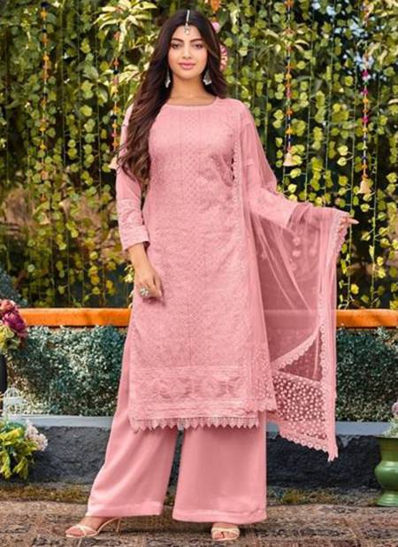 Baby Pink Colour Celebration Colour Edtion By Mrudangi 2041 F To 2041 J Georgette Salwar Suits Catalog 2041 I