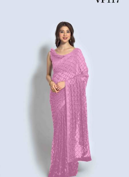 Baby Pink Colour Chokadi By Fashion Berry Party Wear Saree Catalog 117