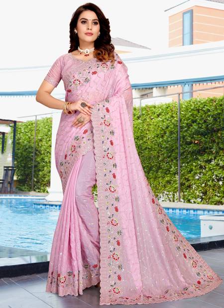 Baby Pink Colour Jashn Designer Wholesale Party Wear Sarees 6786