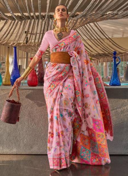 Baby Pink Colour Kabira Silk Rajtex Fuction Wear Wholesale printed Saree Catalog 31005