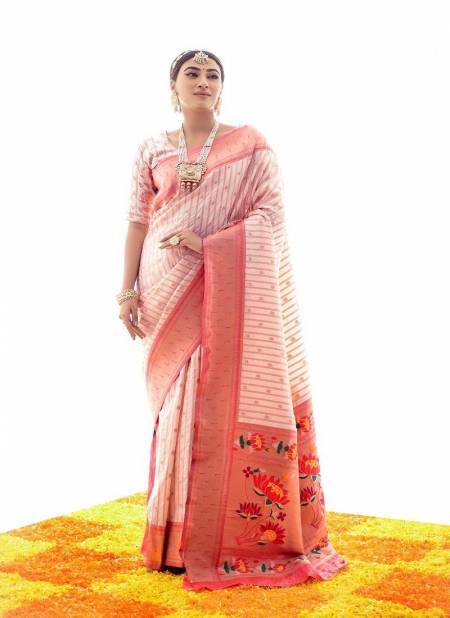 Baby Pink Colour Kalakruti By Rajpath Silk Saree Catalog 136002