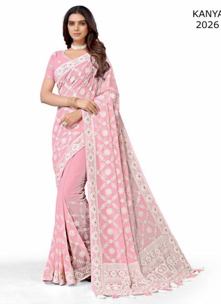 Baby Pink Colour Kanya By Fashion Lab Georgette Saree Catalog 2026