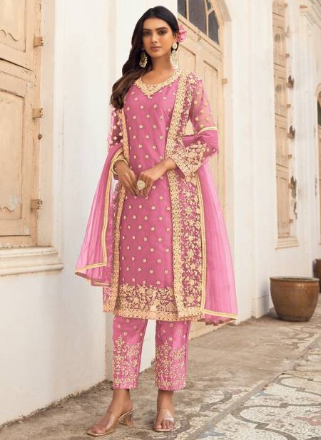 Baby Pink Colour Khwaab FK Fashion Festive Wear Wholesale Designer Salwar Suits Catalog 1013 D