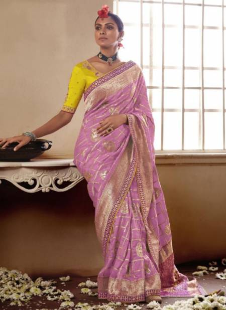 Baby Pink Colour Meenakari Wholesale Ethnic Wear Silk Saree Catalog 151
