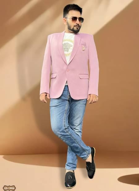 Baby Pink Colour Mens Party Wear Blazzers Catalog 1904