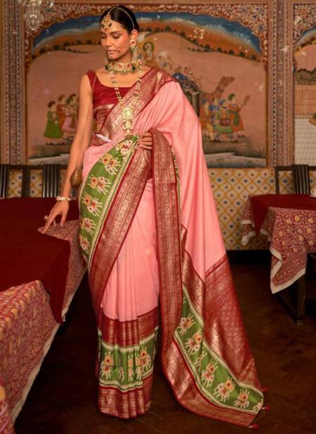 Baby Pink Colour Priyam Patola Designer Wholesale Silk Sarees 468 H