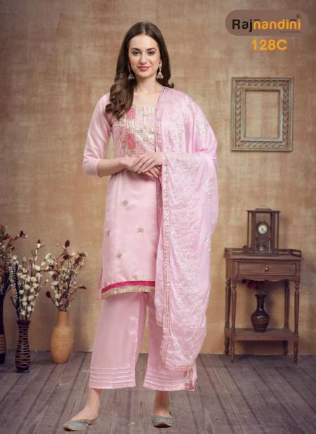 Baby Pink Colour Rajnandini Designer Wholesale Exclusive Dress Material 128 C