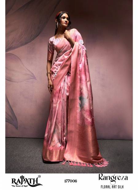 Baby Pink Colour Rangreza 177001 TO 177010 Series By Rajpath Silk Saree Wholesale Shop in Surat 177006