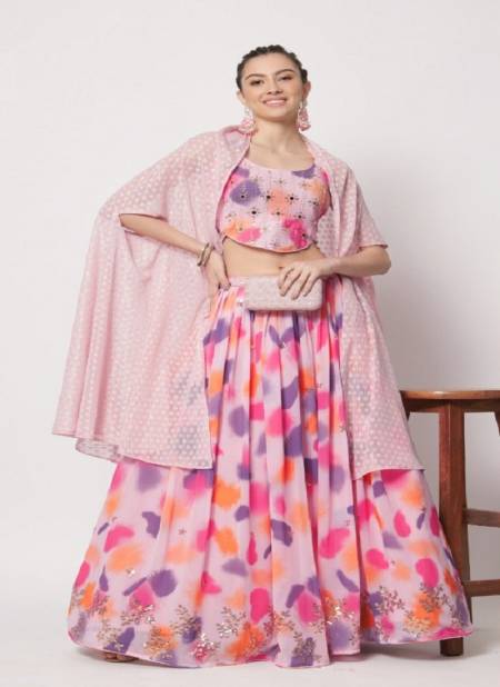 Baby Pink Colour Shubhkala Vol 12 By Khushboo Party Wear Lehenga Choli Catalog 7087