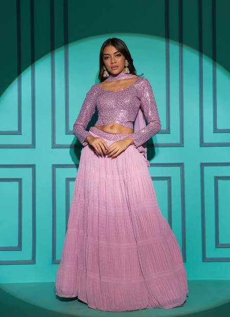 Baby Pink Colour Shubhkala Vol 14 By Khushboo Fashion Party Wear Lehenga Choli Catalog 7109