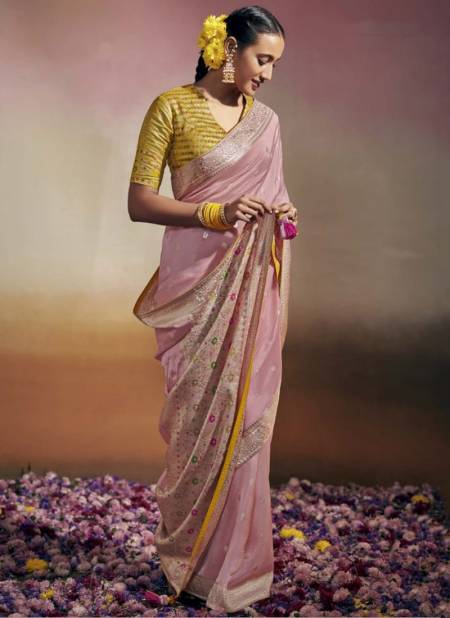 Baby Pink Colour Surkhi By Kimora 175 To 181 Printed Sarees Catalog 181