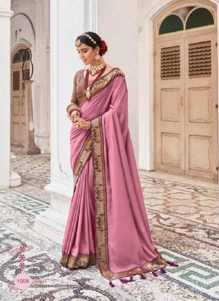 Baby Pink Colour Triya By Right Women Wedding Sarees Catalog 1008