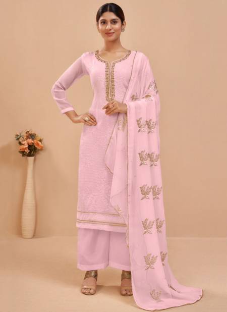 Baby Pink Murad Vol 9 By Alizeh Georgette Salwar Suits Catalog 2046 C