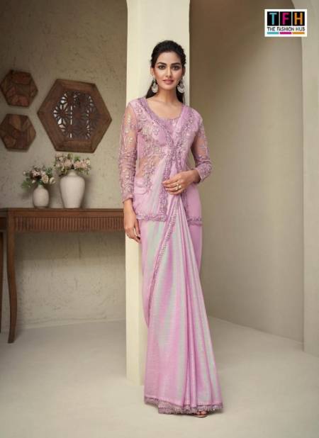 Baby Pink Silver Screen 18th Edition By TFH Designer Saree Catalog 28007