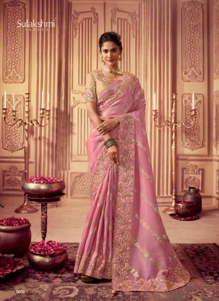 Baby Pink Suvarna By Sulakshmi Wedding Saree Catalog 8006