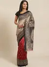 Back and Red Bhagalpuri Saree 14